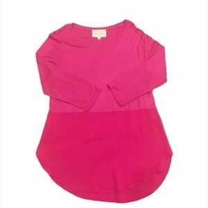 Two by Vince Camuto Tonal Hot Pink Tunic  Size Large